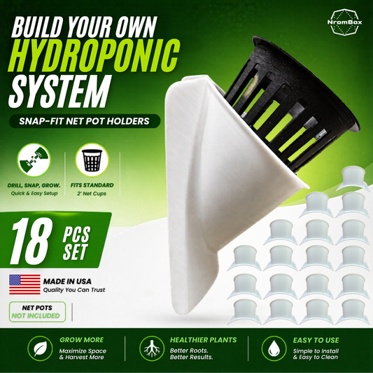 2” Net Pot Holder (18 Pack) – Snap-Fit for 4” PVC | Made in USA