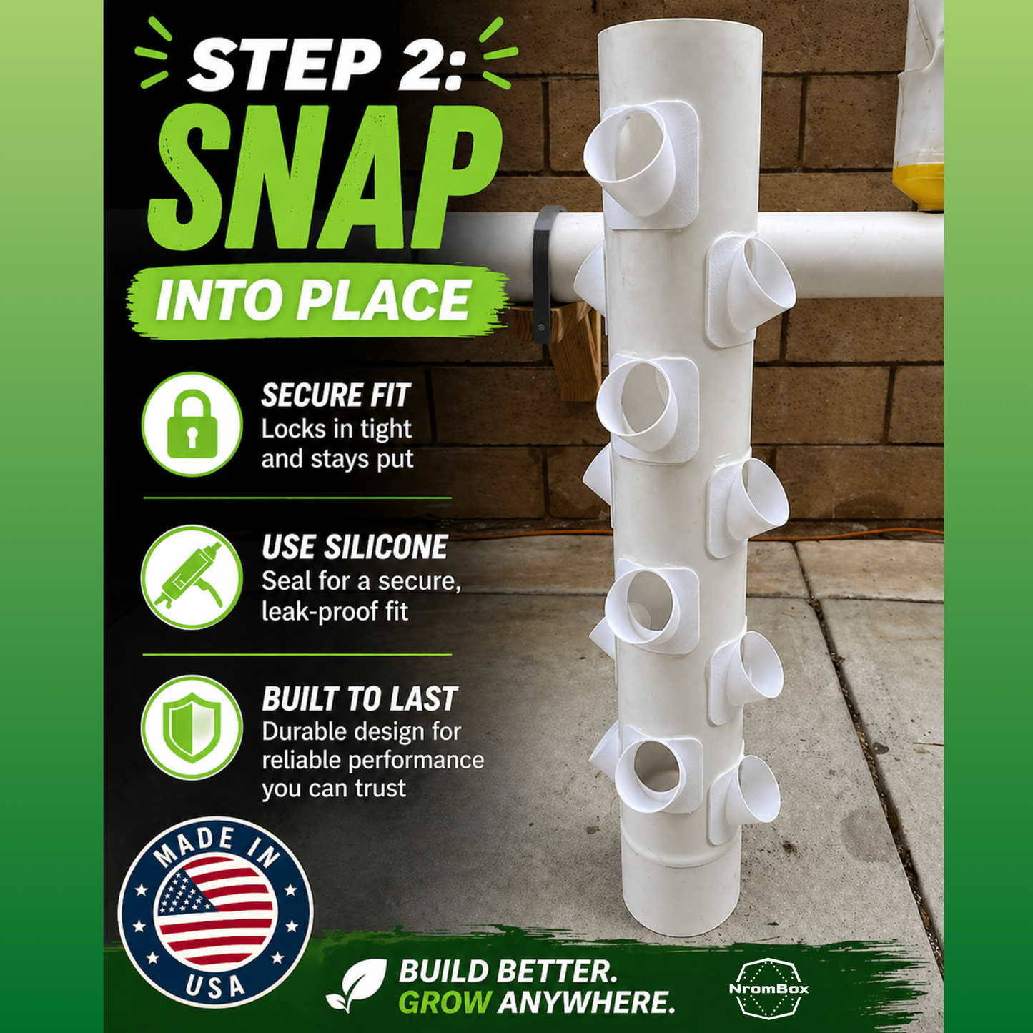2” Net Pot Holder (18 Pack) – Snap-Fit for 4” PVC | Made in USA