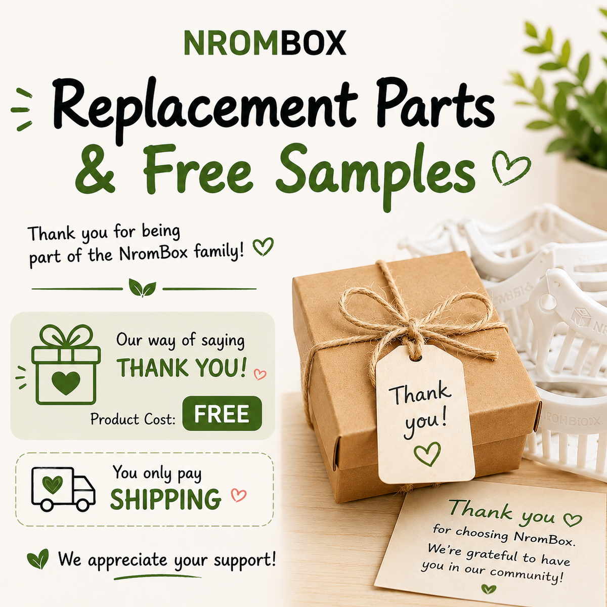 Replacement Parts & Complimentary Samples