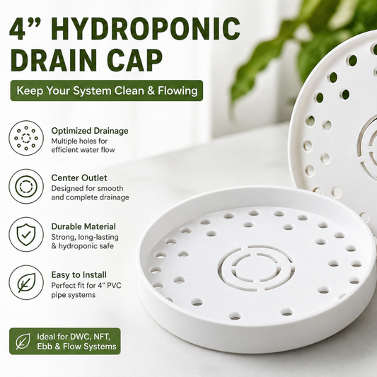 Hydroponic Drain Cap for 4” PVC Vertical Tower